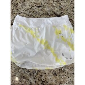 Lululemon Court‎ Rival High-Rise Skirt Extended Liner sz 8 Electric Lemon 3728